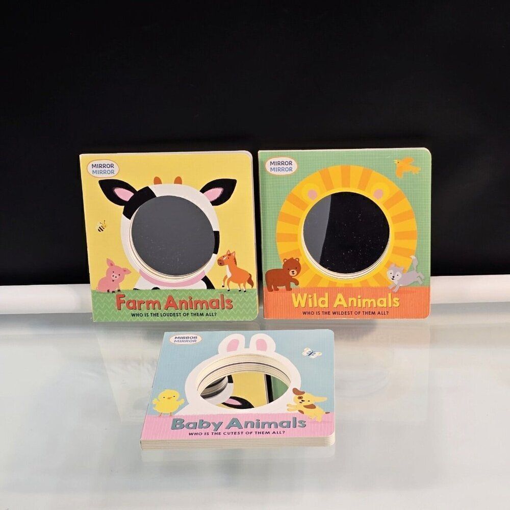 3 Mirror Mirror Board Books Wild Animals Farm Animals Baby Animals